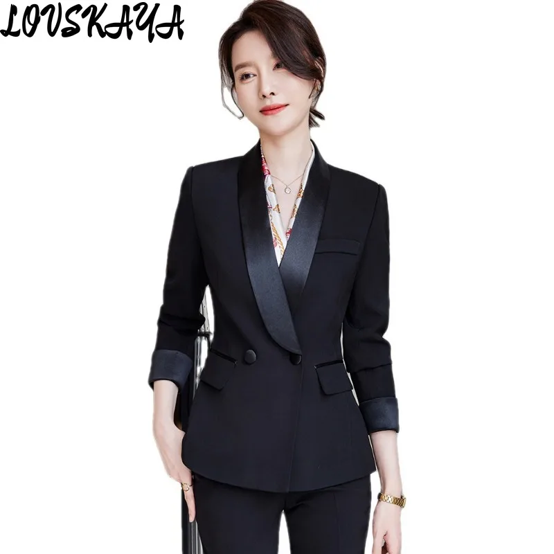 Wine red suit set exuding a slimming and sophisticated temperament women\'s spring and autumn clothing host two-piece set