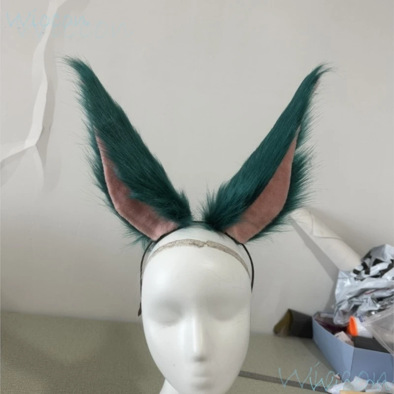 Viera mâle Anime Finall Fant XIV FF14 Cosplay accessoire oreilles de lapin bandeaux en fourrure noir blanc gris rose femme mâle jeu de rôle 24CM