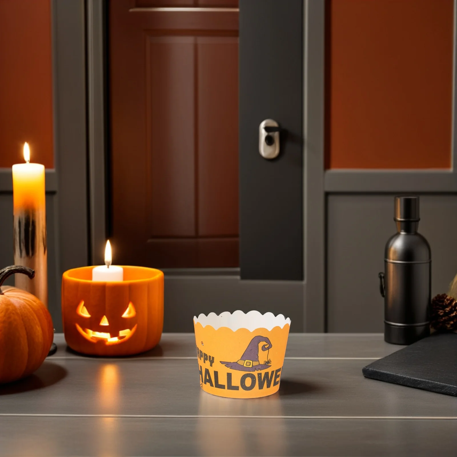 

100Pcs Halloween Paper Witch Hat Cake Wrappers Strong Cupcake Liners Party Decorative Cups Cake Packing Cup Muffin Liner