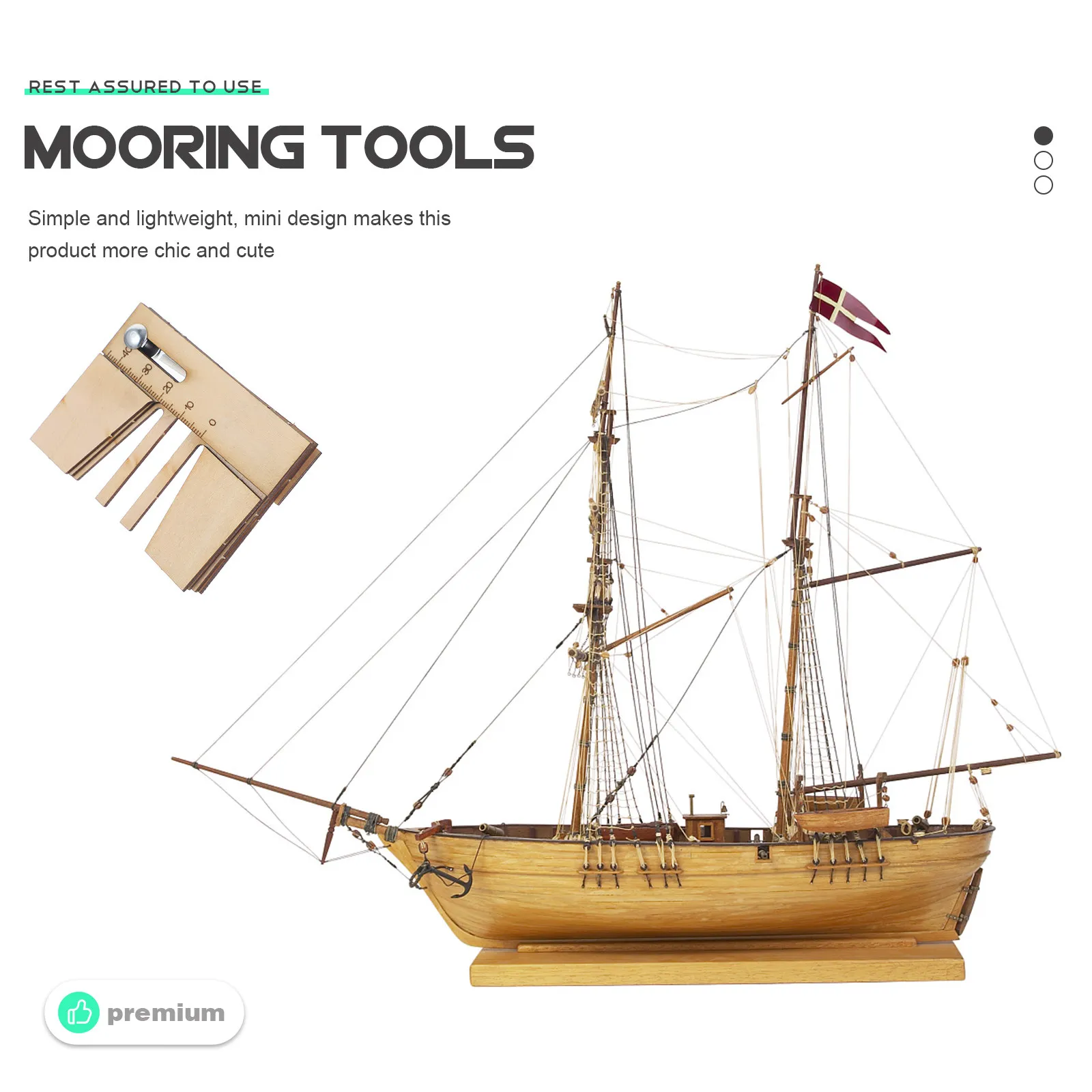 Wooden Mooring Tool Professional Small Compact Lightweight Device for Wooden Sailing Accessories Mooring Tools
