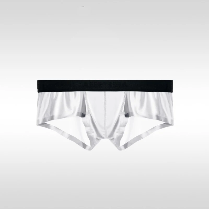 2PCS Men's underwear ice silk boxer shorts breathable four corner panties
