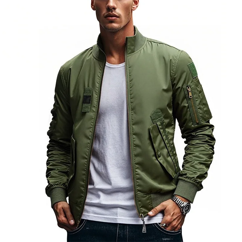 

Cargo Jacket Men's Outdoor Waterproof Multi-Pocket Baseball Suit Coat Autumn Classic Functional Wear-Resistant Work Jacket