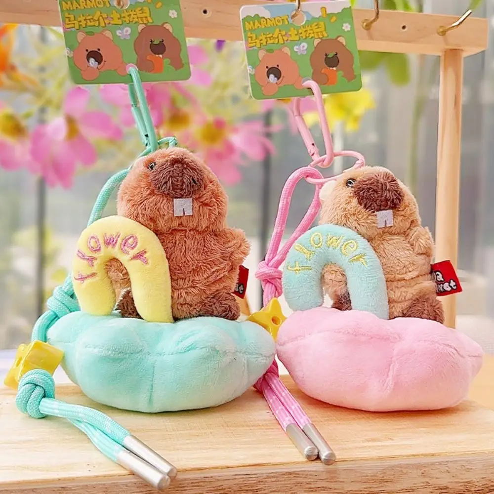 

Lovely Cute Plush Groundhog Keychain Bag Hanging Ornaments Groundhog Dolls Pendant Cartoon Car Keyring Bestie