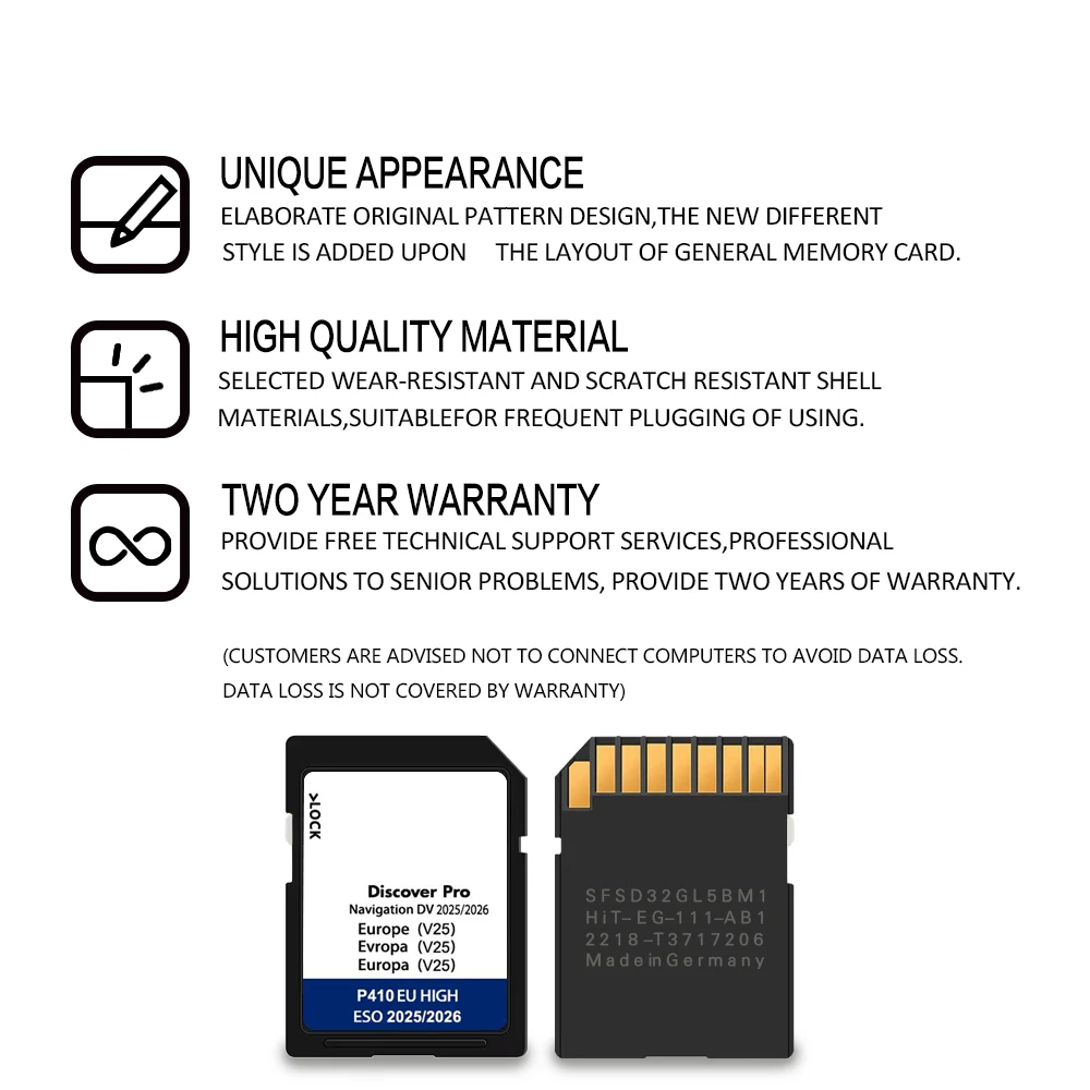 2025-2026 لشركة فولكس فاجن ديسكفور برو MIB1 MIB2 الملاحة DV V25 بطاقة SD 64GB 510919866CC المملكة المتحدة أوروبا خرائط Sat Nav بطاقة SD