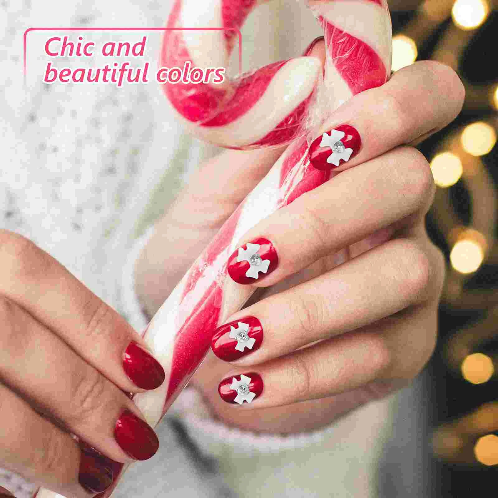 40-częściowa ozdoba do paznokci z kryształową kokardką Biała wstążka Złote szklane zawieszki motylkowe do paznokci Cyrkonie