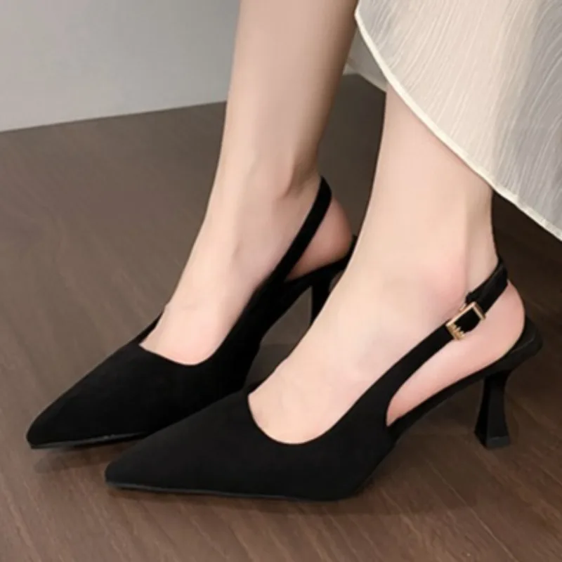 

Универсальные женские туфли с французским острым носком, новинка 2023 года, стильные туфли Мэри Джейн на шпильке с одной пряжкой и ремешком