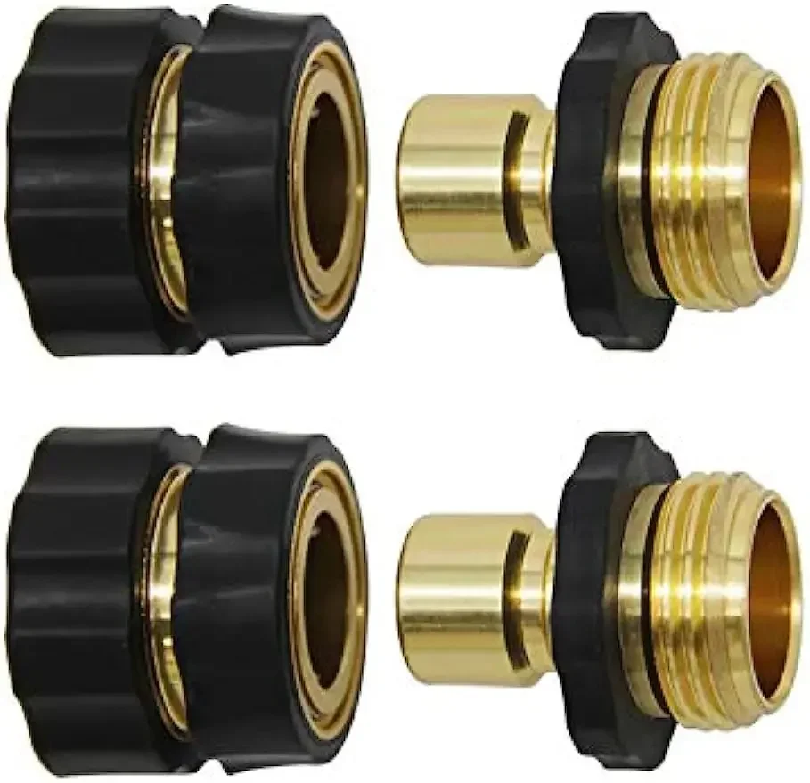 Twinkle Star 3/4 Inch Garden Hose Fitting Quick Connector Male and Female Set, 2 Set