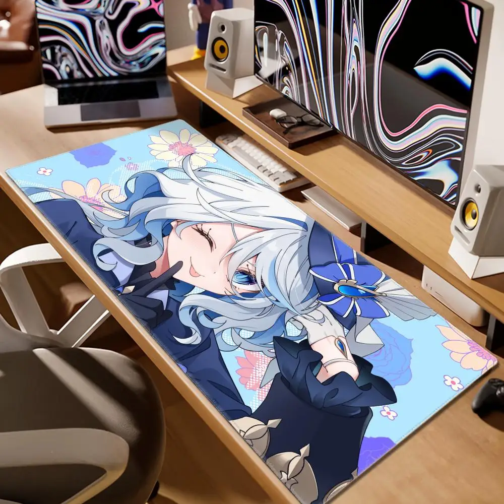 

Genshin Impact Furina Anime Game Mousepad Office PC Kawaii Gaming Accessories Keyboard Mouse Pad Laptop 900x400 Mouse Mat Carpet