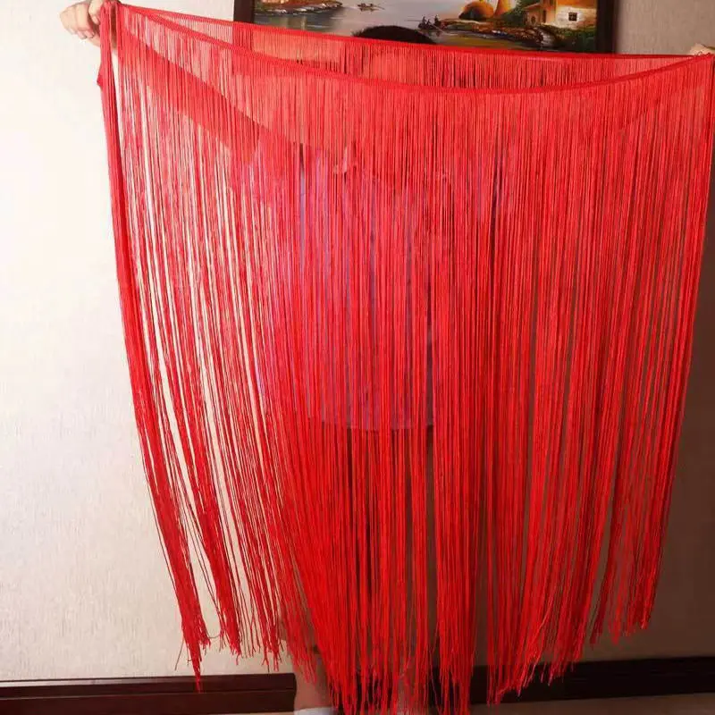 1m 100cm Width Long Tassel Lace Fringe Trim DIY Latin Dress Stage Clothes Sewing Accessories Lace Ribbon Tassel Decoration
