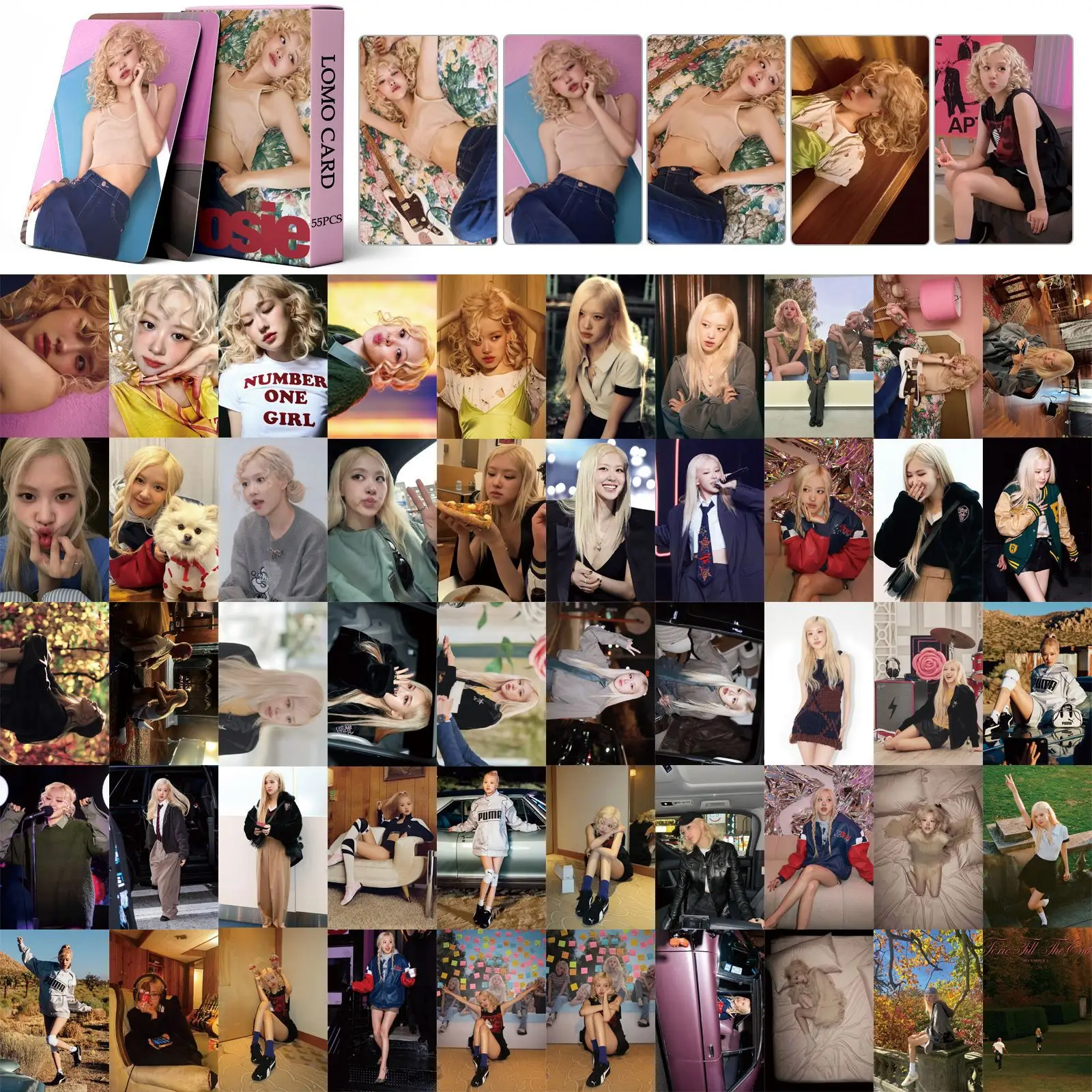 55Pcs/Set Kpop ROSÉ New Album Stoxic Till The End Lomo Card Postcard Photo Print Cards Picture For Fans Collectible Cards