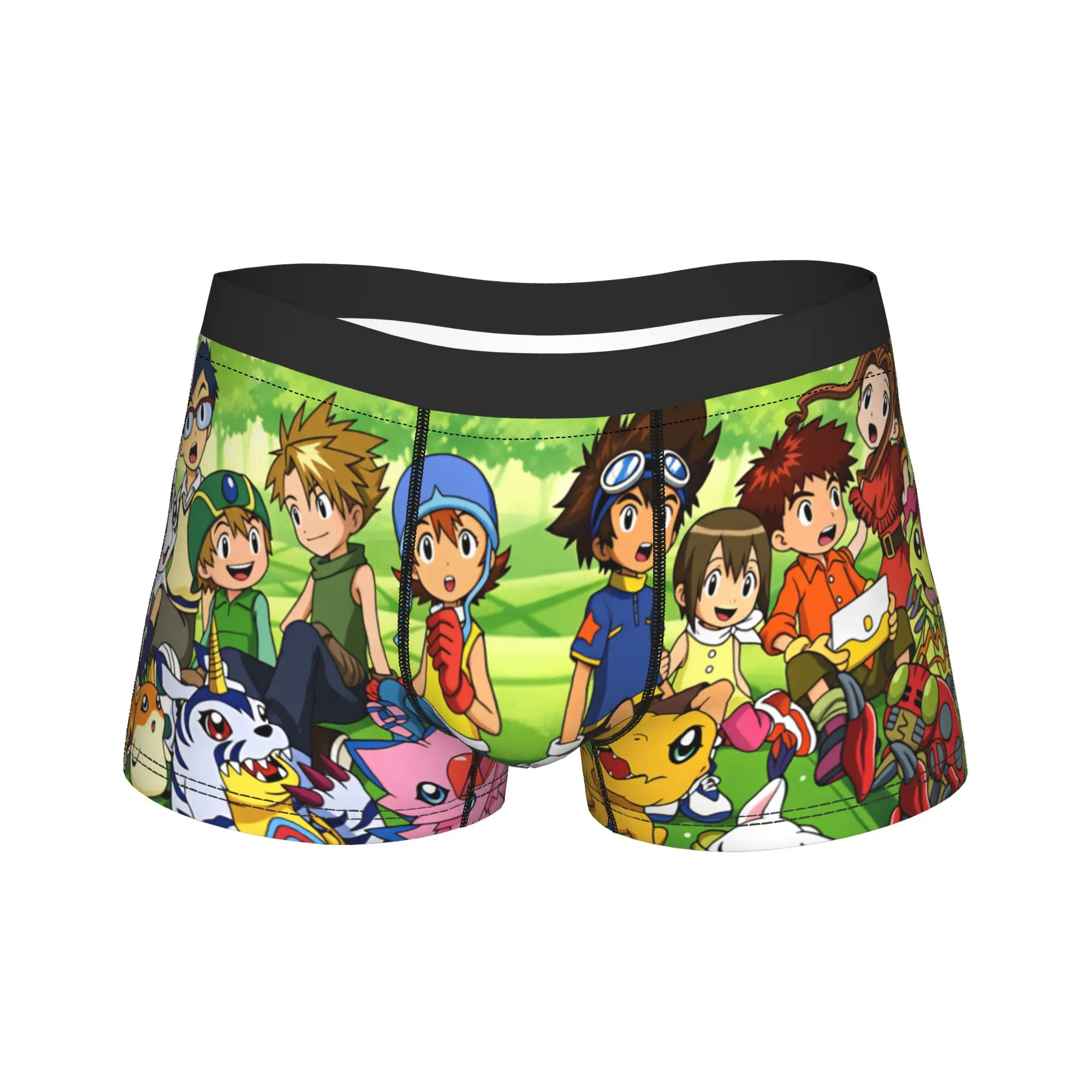 Digimon Adventure 01 Full Group DigiDestined And Partner Trunk  Pouch Underwear High Quality Pattern Shorts Briefs Gift Idea