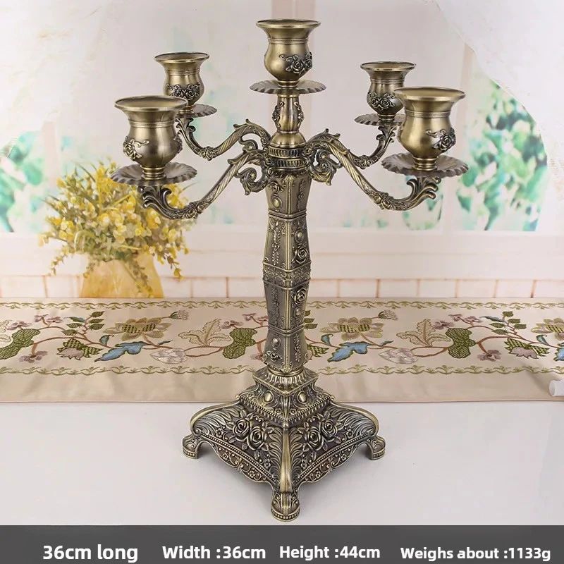 Nordic Style Retro Metal Candle Holder, Light Luxury Relief Candle Vessel Decoration, Hotel Restaurant Exquisite Decoration