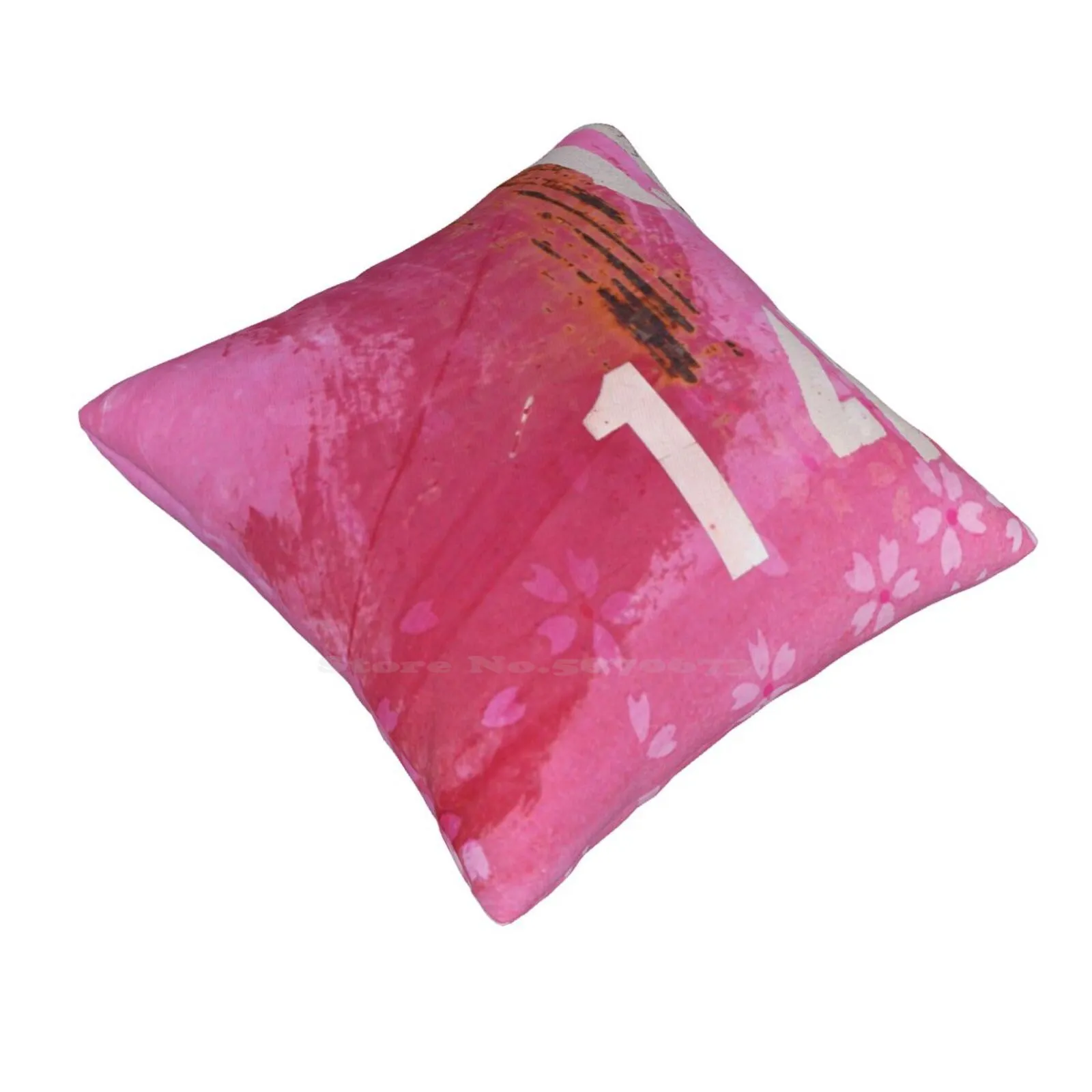 Trashed , Scratched , Rusted And Dented-Q 14 Pink Funny Cute Decor Square Pillowcase Abstract Faded Pink Scratched Rusted