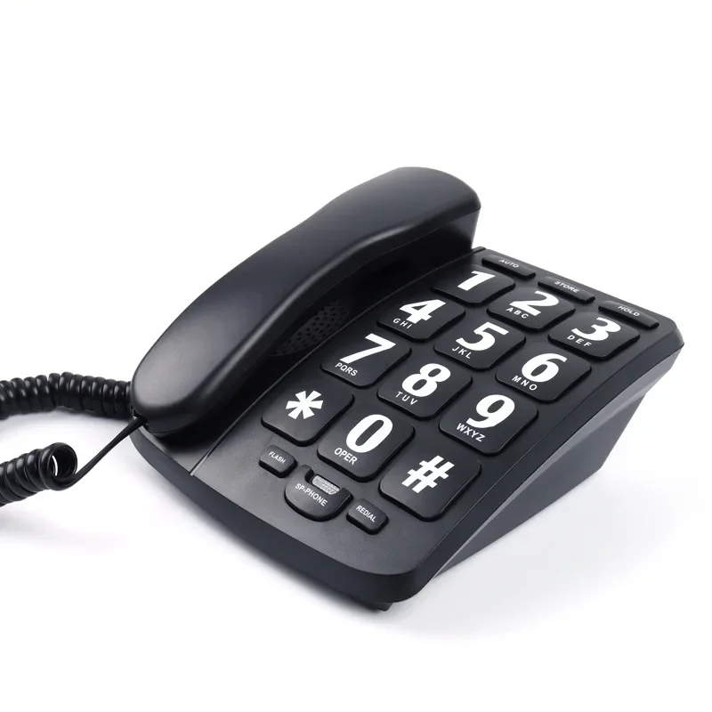 DurableWired Fixed Landline Phone Large Key Elderly Customer Service Phone One-click Dialing