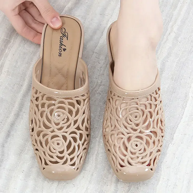 Medium Heel On Beach Women's Slippers and Ladies Sandals Unique Pvc Shoes Slip-resistant Eva Slides Promotion Vip Offer H Sandal