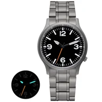 Relojes BERNY de titanio completo para hombre, reloj deportivo de cuarzo con zafiro superluminoso para hombre, reloj de pulsera piloto VH31 de 5ATM, fácil lectura