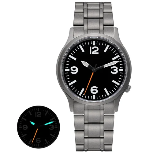 Relojes BERNY de titanio completo para hombre, reloj deportivo de cuarzo con zafiro superluminoso para hombre, reloj de pulsera piloto VH31 de 5ATM, fácil lectura