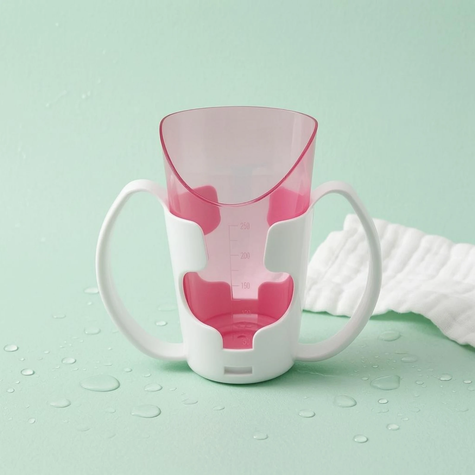 two-handlehandle-slanted-cup-translucent-tilted-drinking-cup-drinkware-opaque-white-baby-dishware-capacity-scale
