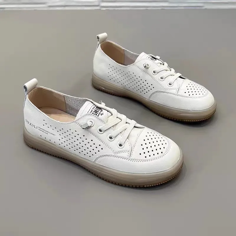 Women\'s Leather Casual Shoes Ladies Luxury Loafers Sneakers For Women Trend Summer 2024 Outdoor Fashion Female Shoes Footwear