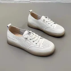 Women's Leather Casual Shoes Ladies Luxury Loafers Sneakers For Women Trend Summer 2024 Outdoor Fashion Female Shoes Footwear