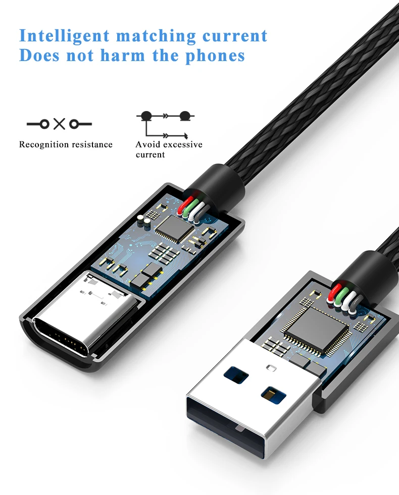 USB3.2 Male to Type C Female Adapter USB 3.0 Bidirectional Plug Converter Data Transfer Cable for Laptop PC U Disk Flash Drive