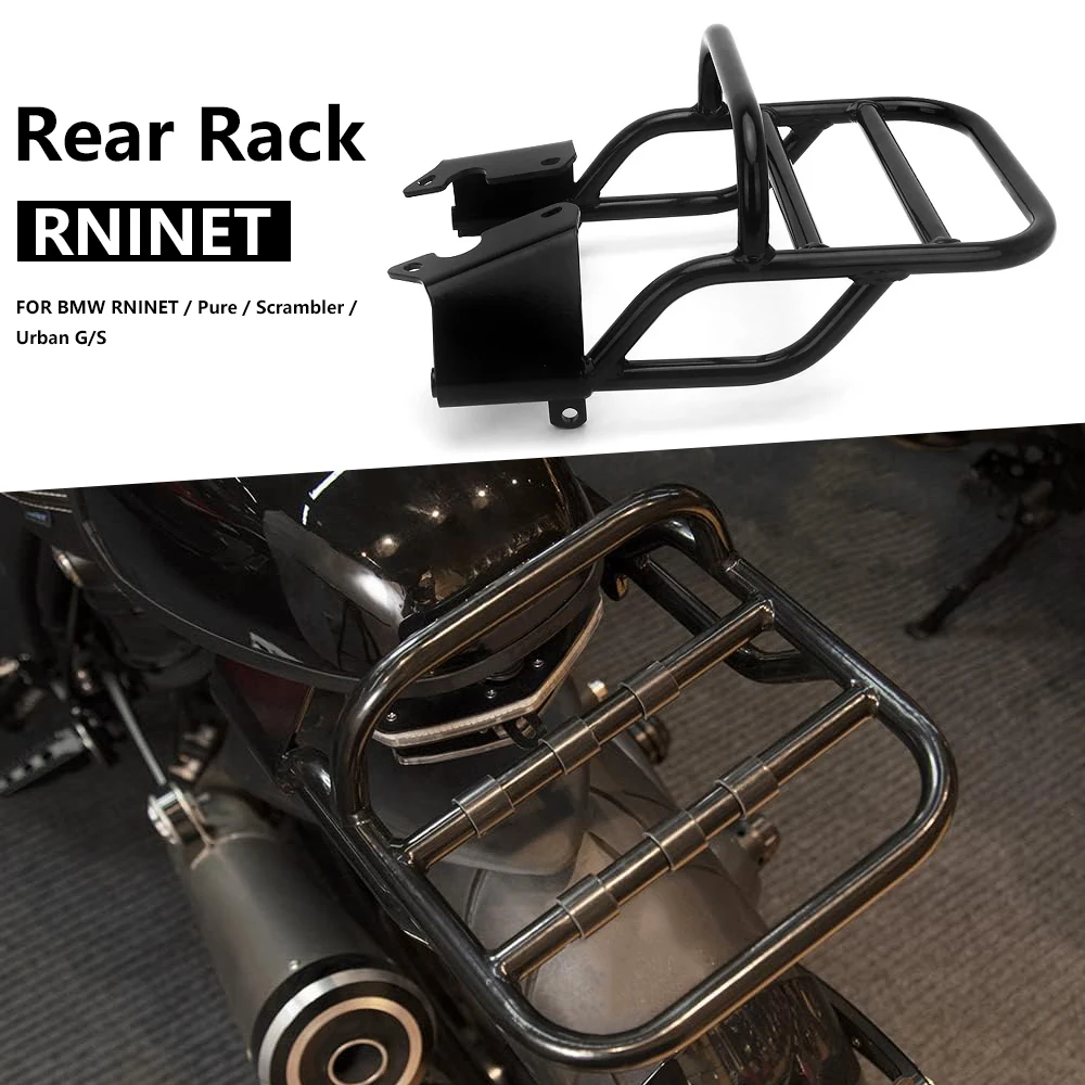 Motorcycle Rear Seat Luggage Carrier Rack with Handle Grip For BMW R9T RnineT 2014-2023 RNINET Scrambler R Nine T Pure Urban G/S