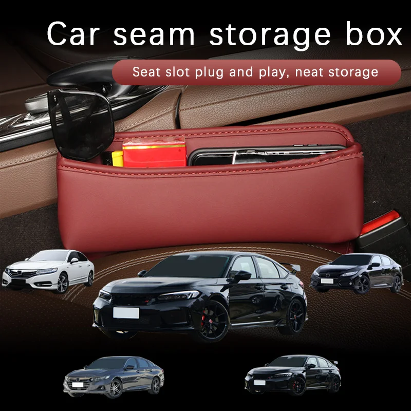 

Leather Car Seat Gap Organizer Multifunction Console Storage Box Car Interior Storage Pocket For Honda FIT Accord Civic Spirior