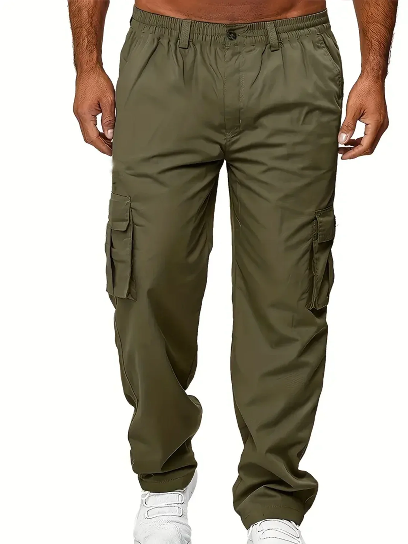 Männer Cargo Hosen Jogginghose Outdoor Lose Gerade Lange Hosen Sommer Casual Multi-Tasche Langlebige Arbeitskleidung Männliche Hosen