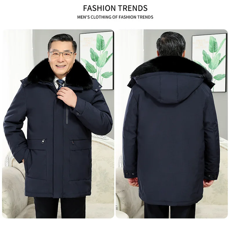 Windbreaker Men's Down Coats And Parkas Winter Jacket Man White Goose Down Jacket Puffer Jackets Padding Detachable Inner HXY196