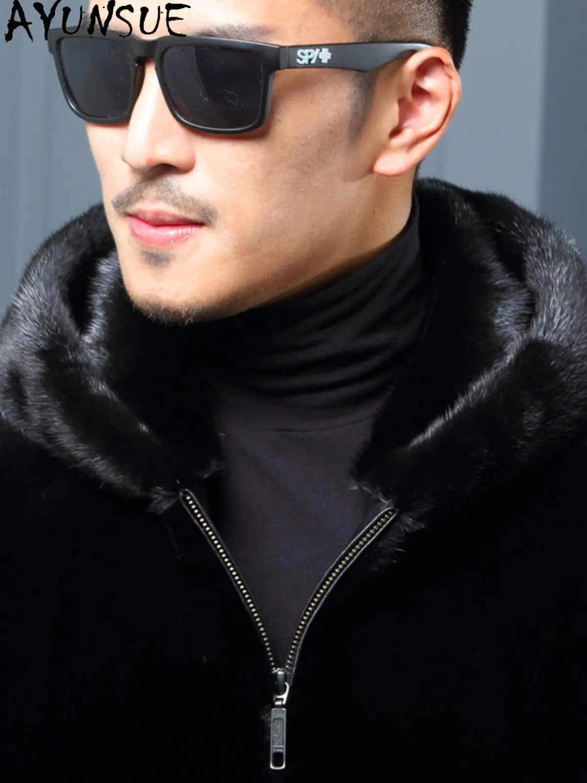 AYUSNUE 100% Real Mink Coat Men Luxury Clothes Warm Winter Jacket Hoodie Whole Mink Real Fur Coats Man XS-12XL Мех Натуральный view 5
