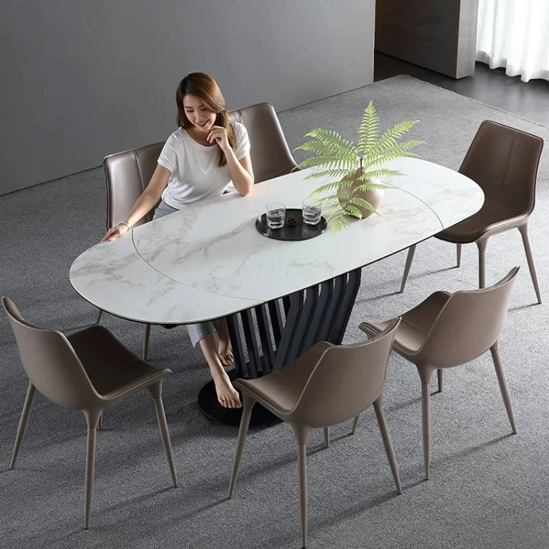 

Decorations Luxury Dining Table Set Modern Oval Nordic Kitchen Dining Table Living Room Restaurant Esszimmertisch Furniture Home