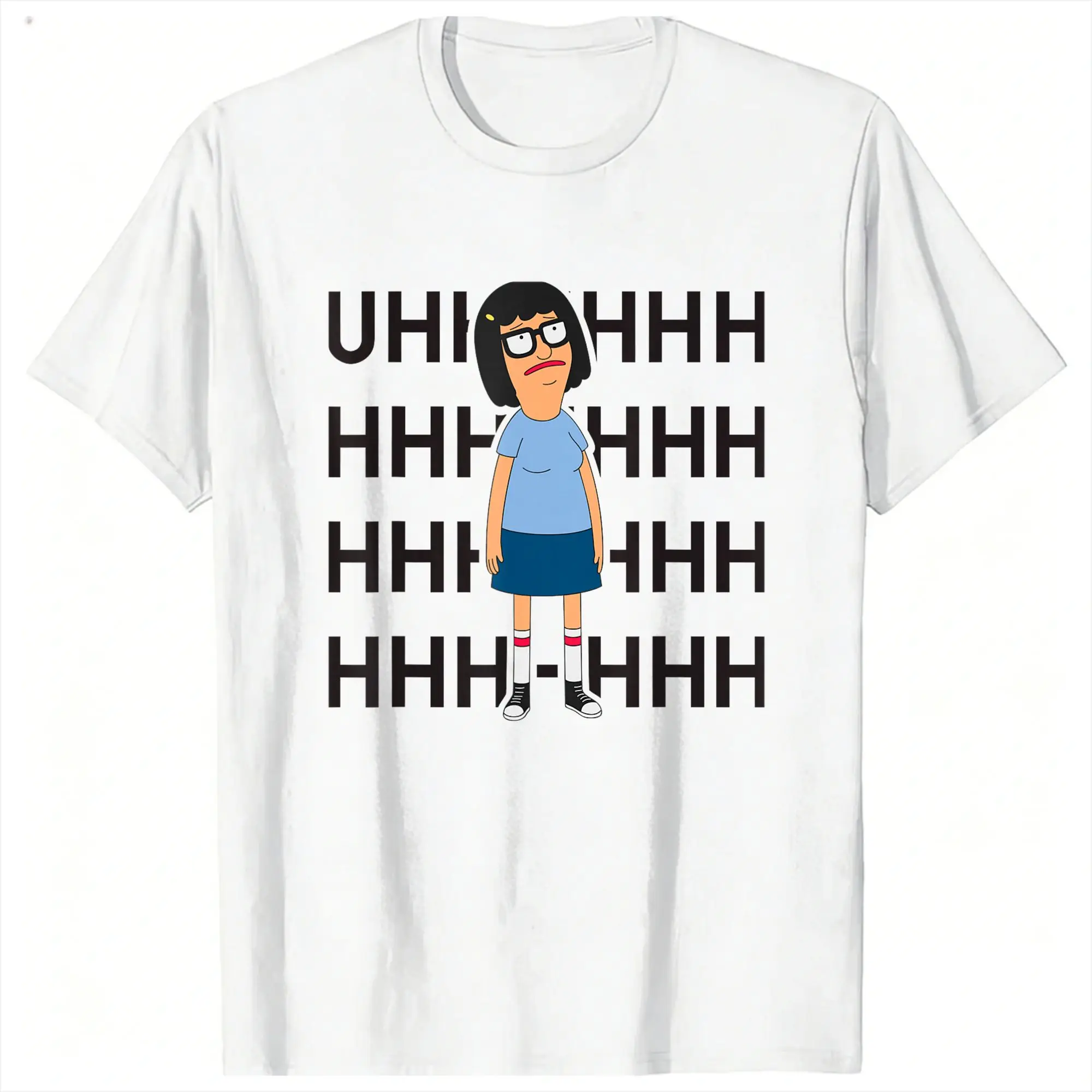 Bob's Burgers Tina UHHHHHHHH T-Shirt Beach  Hip Hop T-Shirts Cotton O Neck Oversize Tees Short-Sleeved Street Style Tops