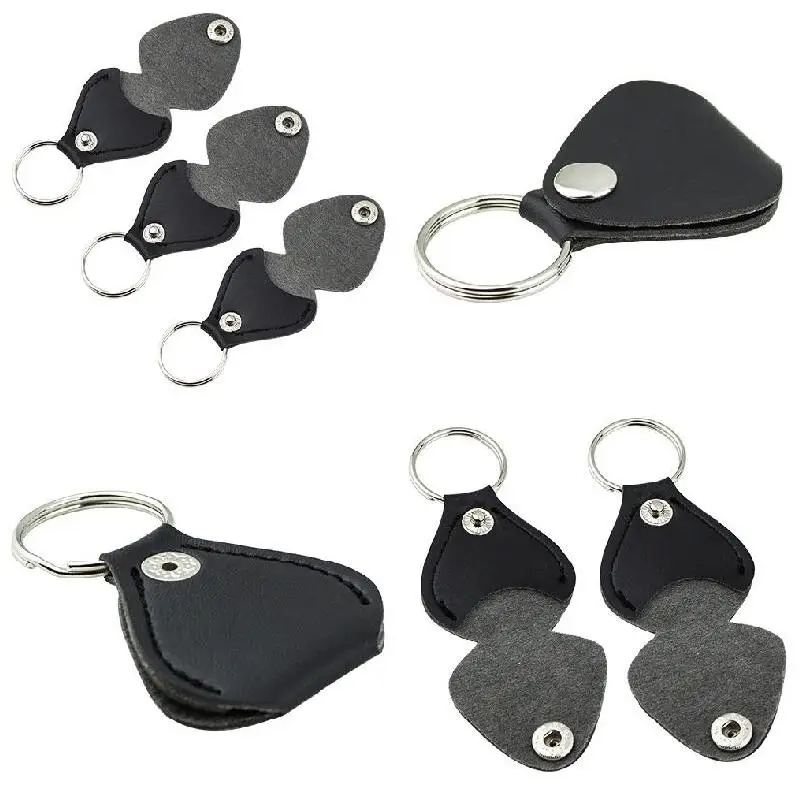 PU Leather Key Chain Guitar Picks Holder Keychain Plectrums Bag Case Supplies Guitar Accessories