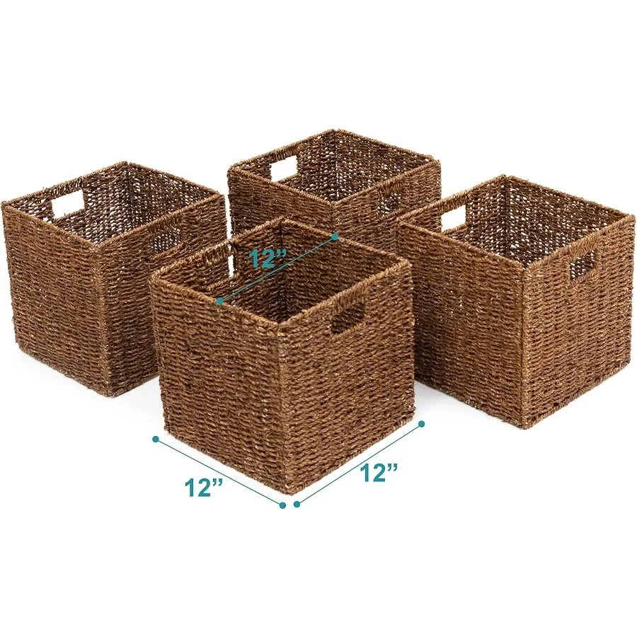 4-Pack Collapsible Storage Basket, Space-Saving Organizer for Multi-Room Clutter Control