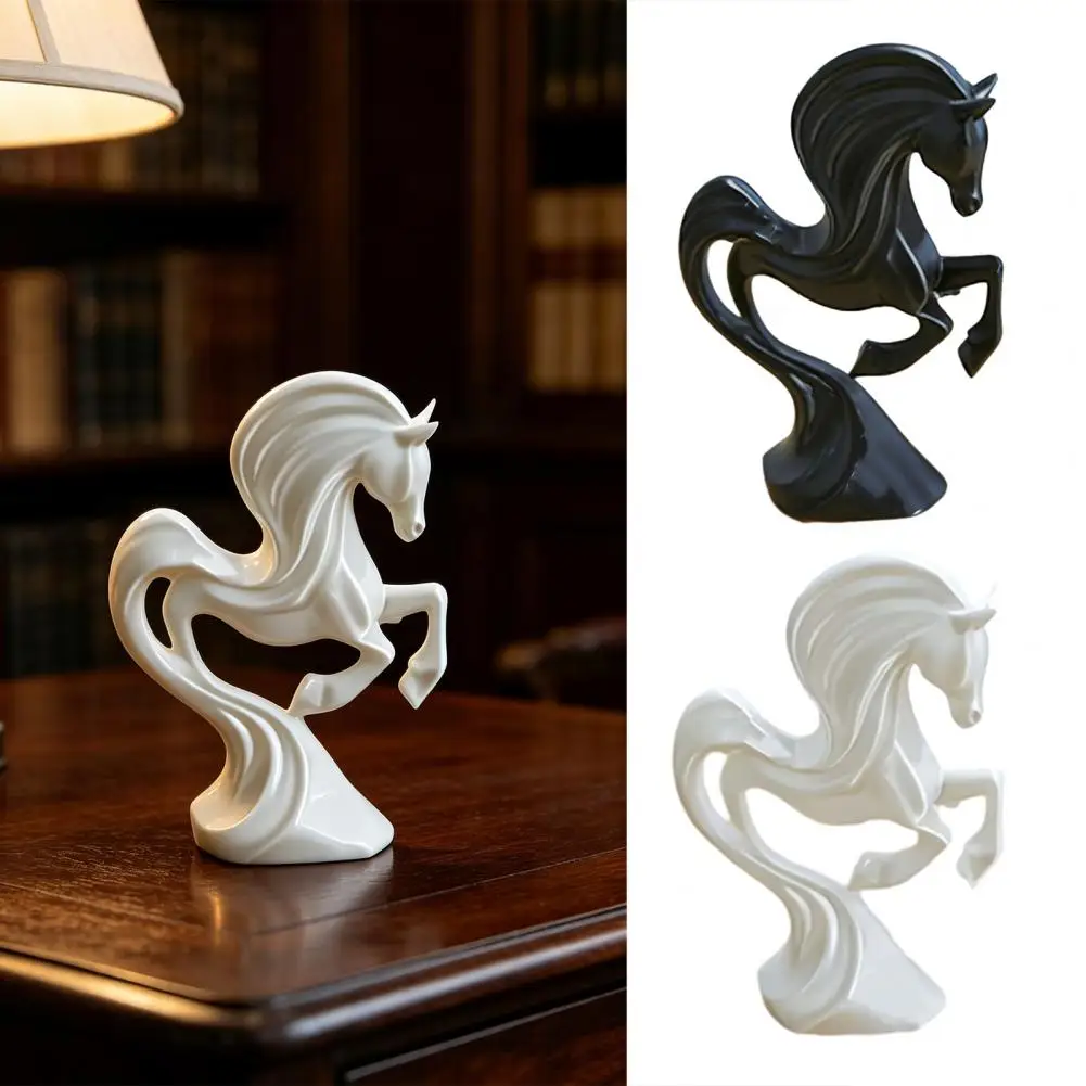 Business Success Mascot 3d-printed Prancing Horse Ornament European Artistic Sculpture Minimalist Abstract Decoration for Office