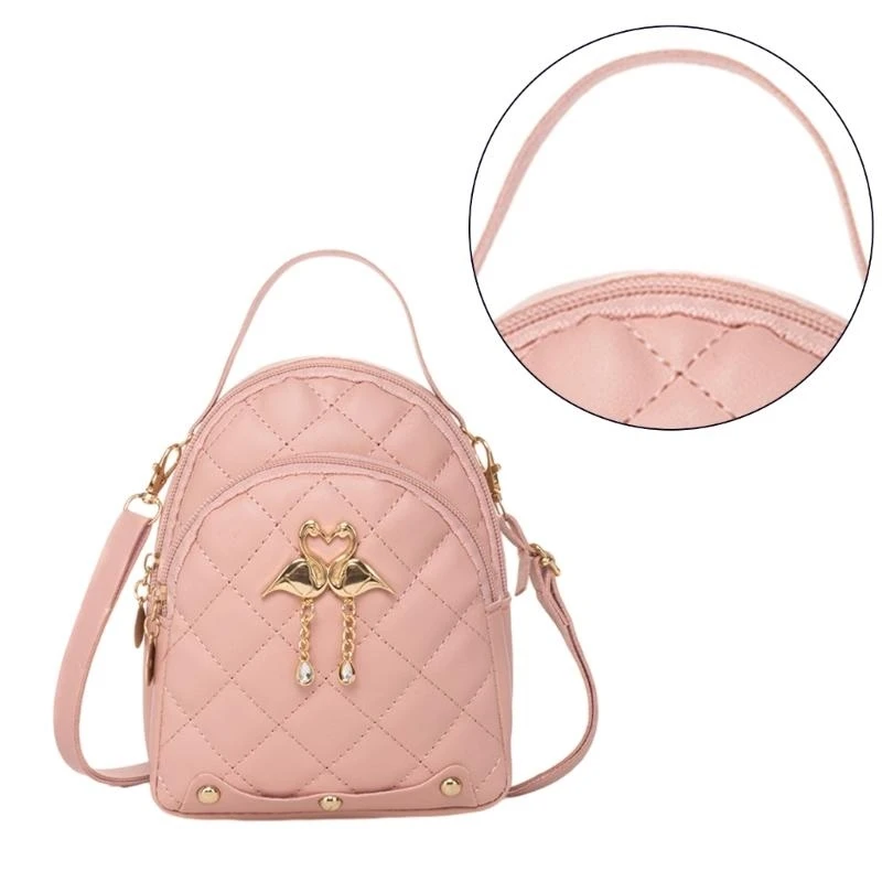 X7XC Fashionable PU Backpack for Ladies Small Rucksack School Bag Perfect for Daily Work Shopping and Dating