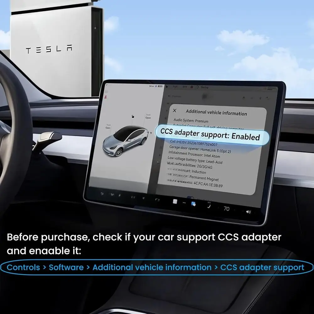 محول CCS & J1772 إلى تسلا للطراز 3/S/X/Y/Cybertrunk، محول AC+ DC 2 في 1 إلى ملحقات شاحن بطارية Tesla NACS، سريع