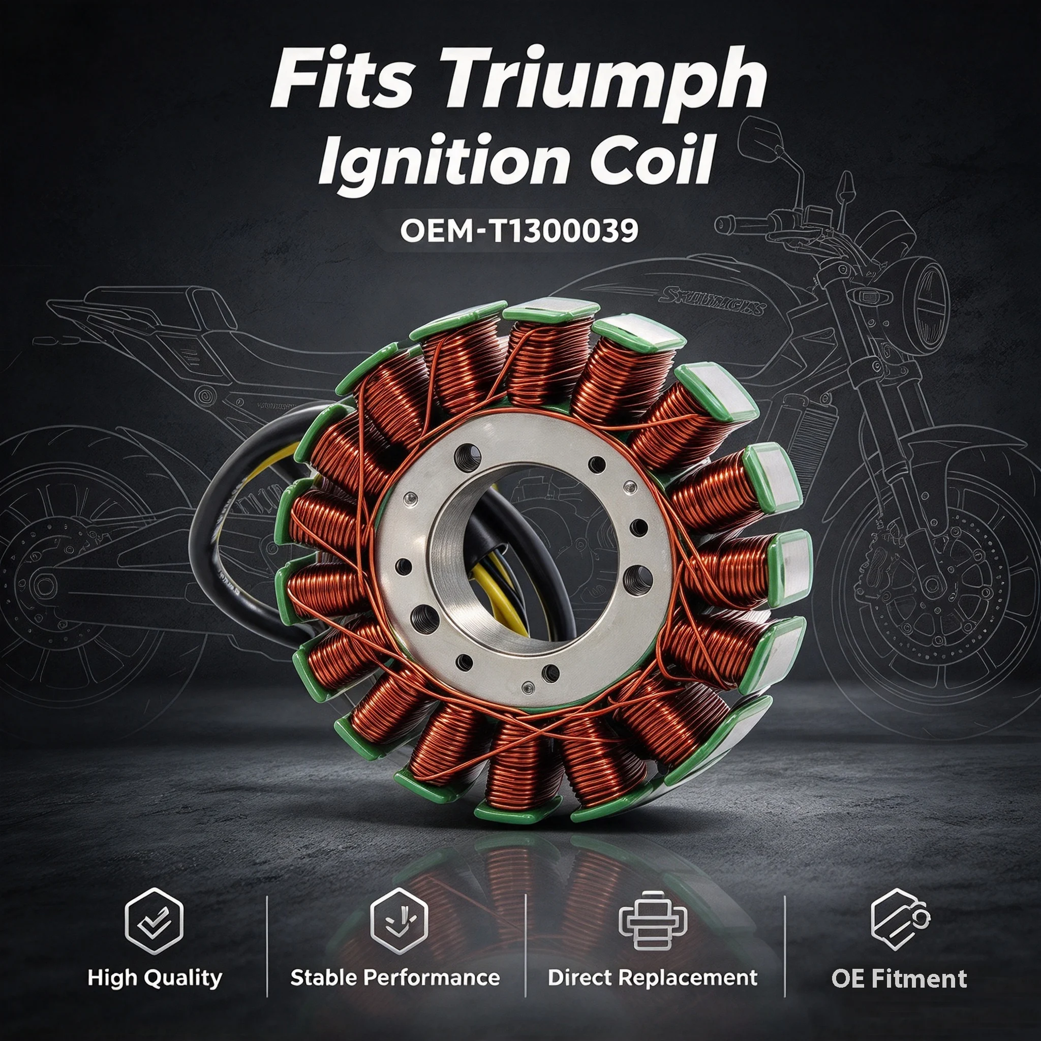 Motorcycle Generator Stator Coil Comp For Triumph Daytona 675 ABS 675R Speed Triple R T1300039