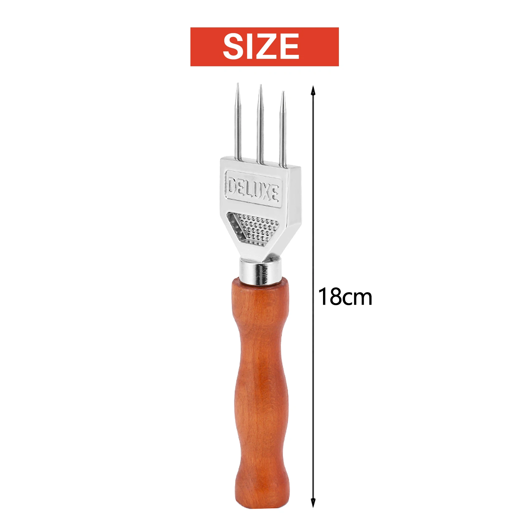 A84E-Ice Pick - Sturdy Ice Chipper With Solid Wood Handle, 304 Stainless Steel Three Pronged Ice Crusher For Cocktail Bartender
