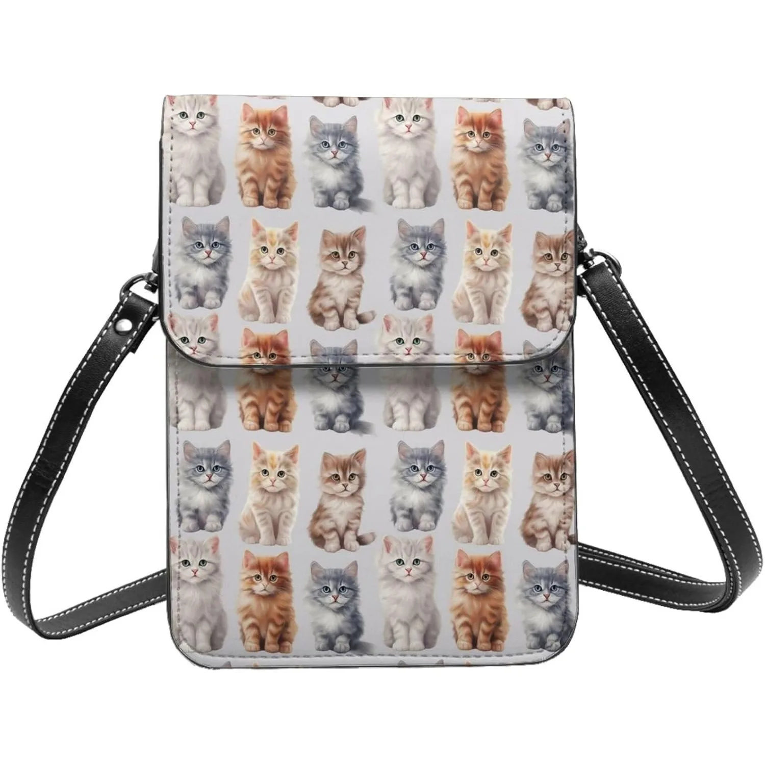 

Leather Portable Phone Bag Wallet Protect Your Phone Adjustable Cute Crossbody Bag with Strap