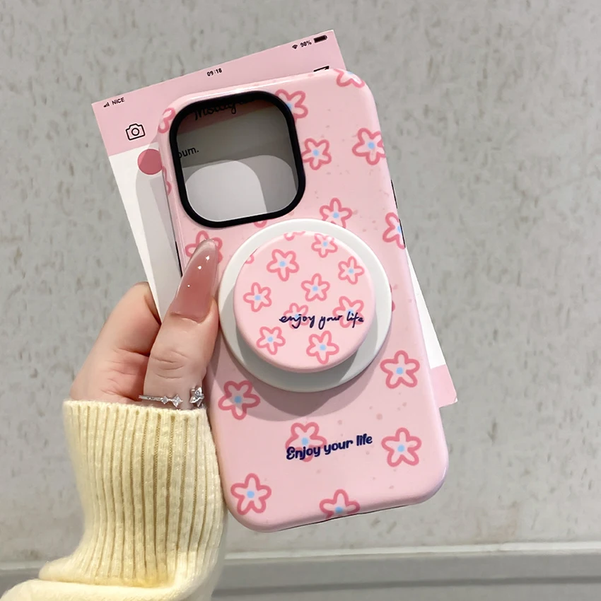 

Magnetic Phone Case For Iphone 17 16 15 14 13 Pro 12 11 Max Plus 16Pro Folding Airbag Bracket Phone Case Cover Hard 14Pro Shell