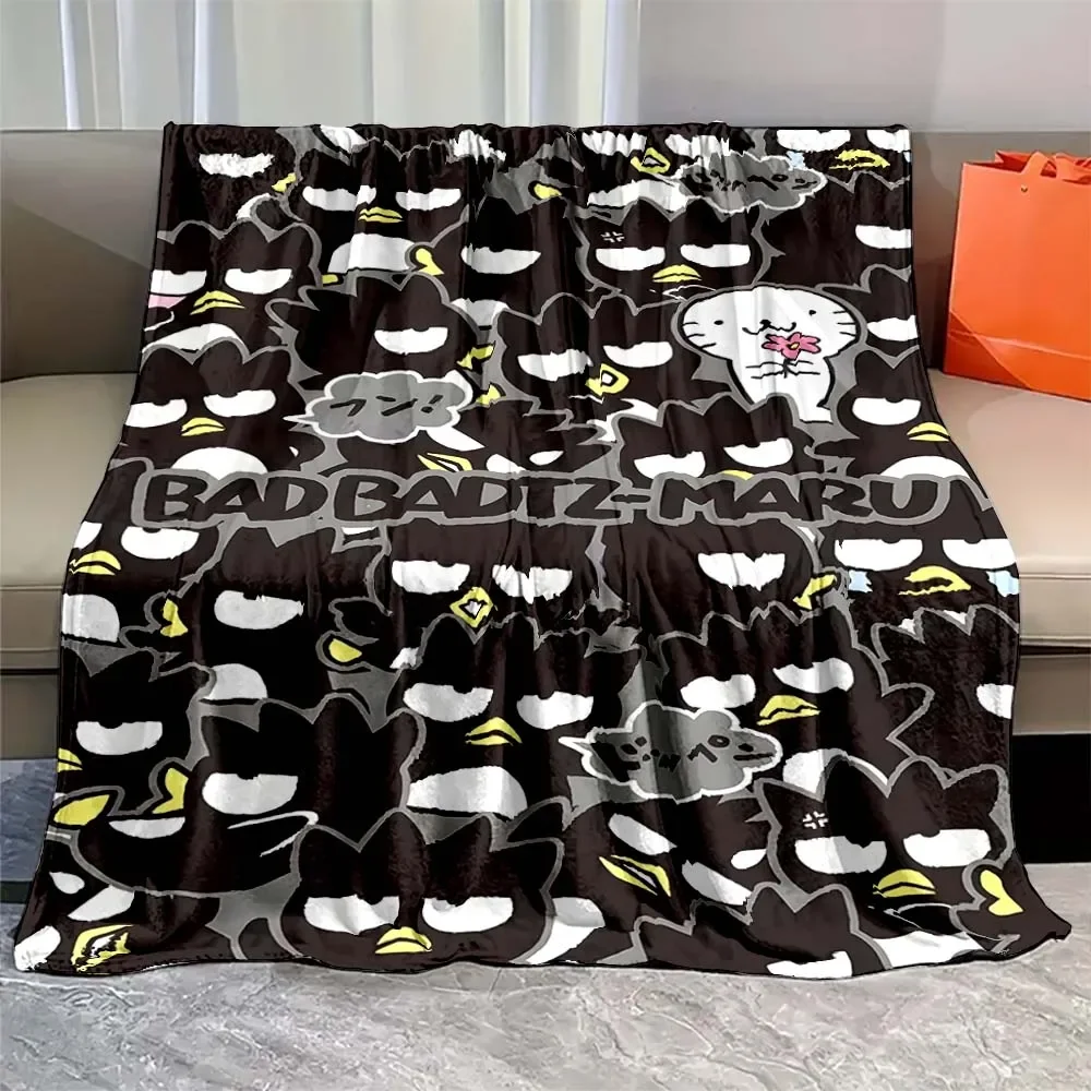 Japanese Sanrio Bad Badtz Maru Keroppi Cartoon Flannel Blanket Sheet Sofa Blanket Lunch Break Blanket Anime Peripherals Gift