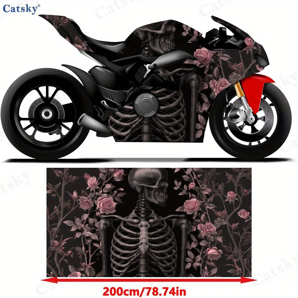 Delicate Double Skull Motorcycle films  PVC films for motorcycle customization durable adhesive stickers
