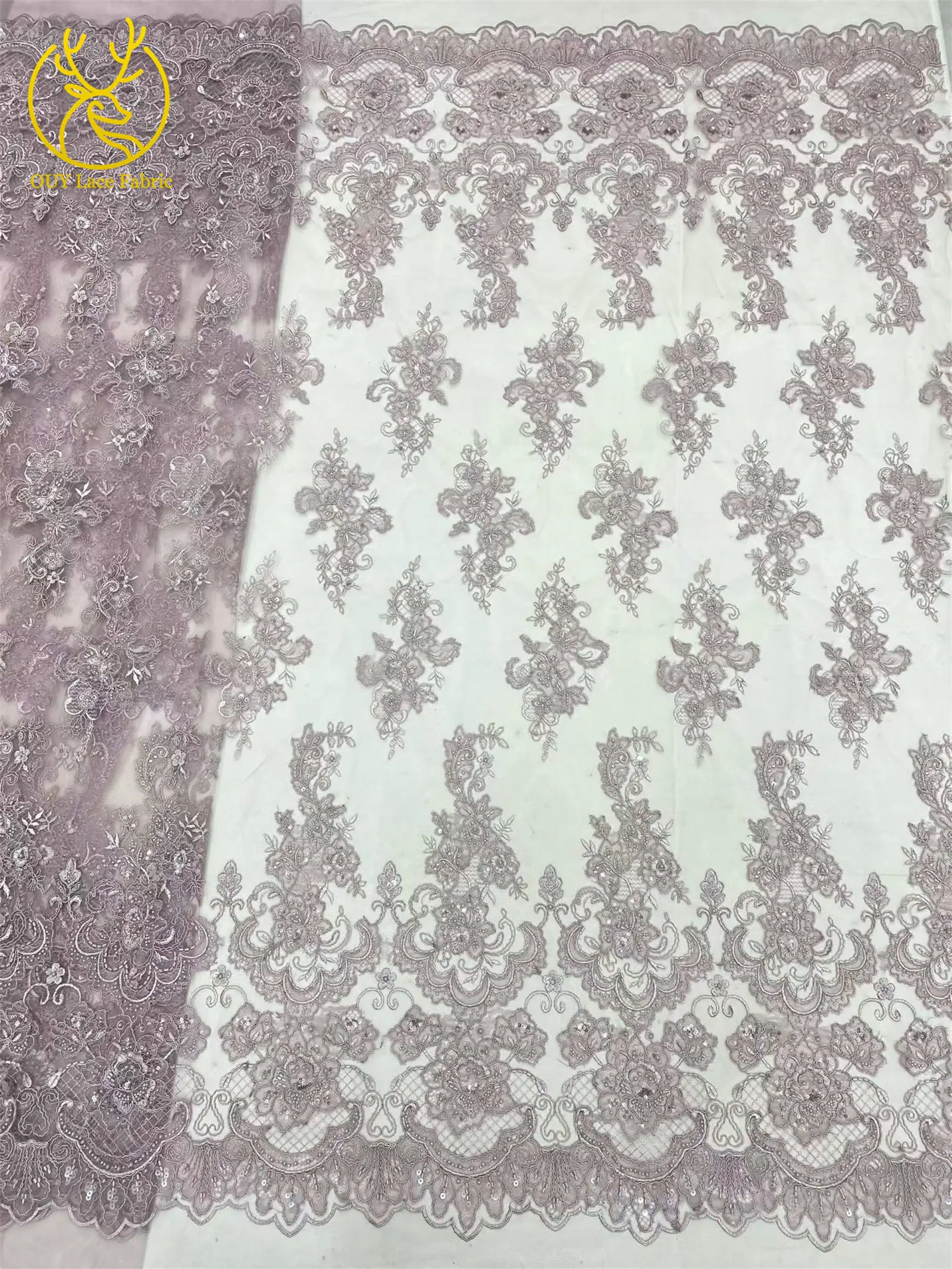 Neuer Stil Pailletten Perlen Stickerei Tüll Spitze Hochwertiger Französischer Netzstoff für 2026 Nigerianisches Braut-Abendkleid Nähen – Detail 11
