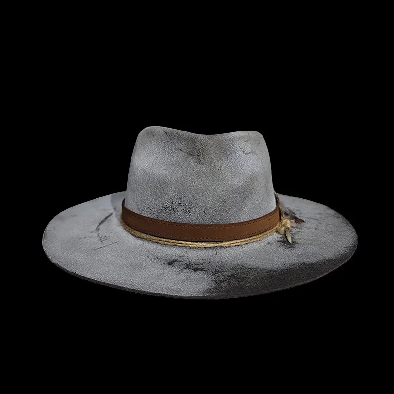 Pure Wool Fedora Hat, Vintage Style Jazz Hat, Ethnic Style Felt Hat for Men and Women