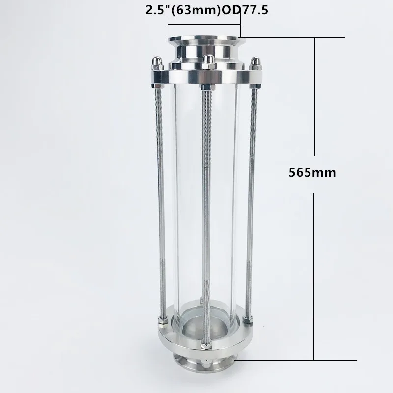 

Long Style 2.5"(63mm)OD77.5 High Quality Flow Sight Glass Dioptr Length 565mm Sight Glass Tower SS304 Sanitary Fitting