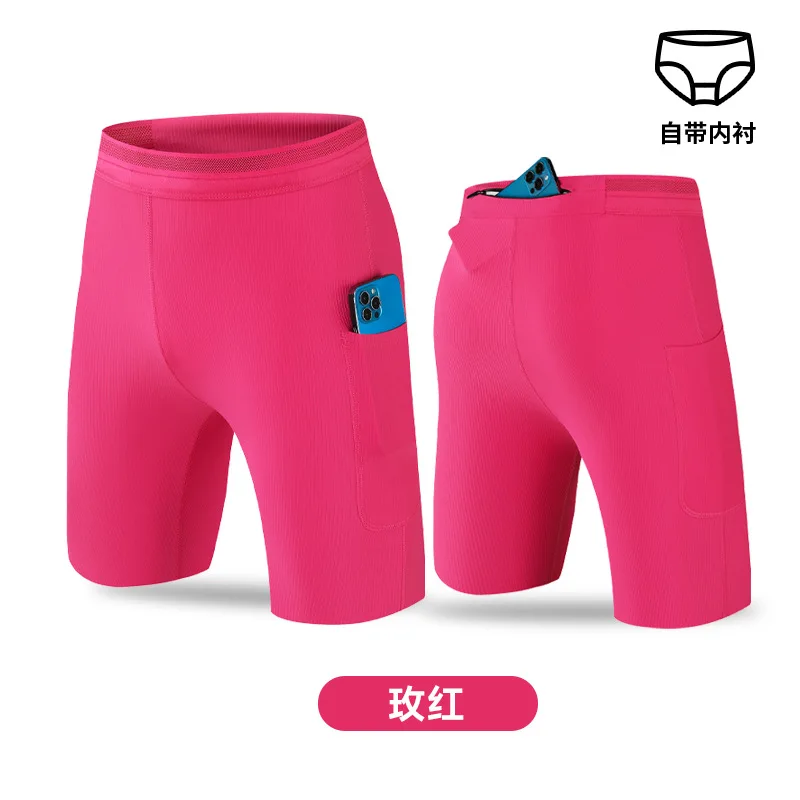 Cross-border summer quick-drying and breathable men's sports compression pants light plate can be OEM five-point  shorts MP262