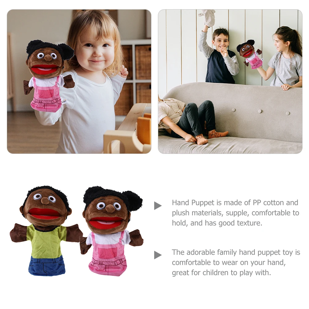 2Pcs Family Hand Puppet Set Lifelike Cartoon Hand Puppet for Storytelling Creative Role-Play and Interactive Play