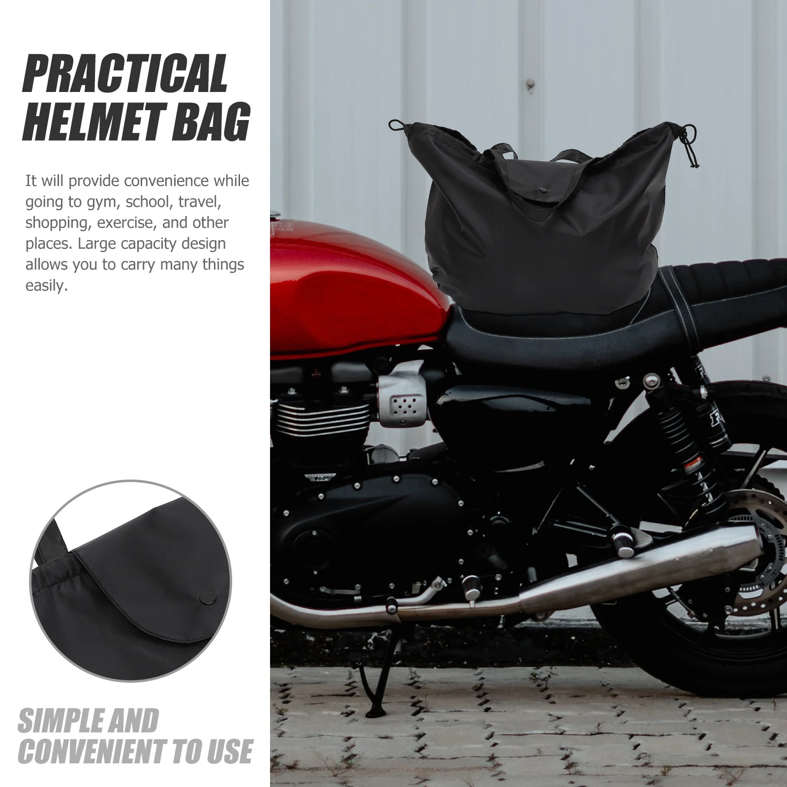 

Large Capacity Bag Wear-Resistant Lightweight Motorcycle Carrier with Simple Design for School Commute Sports