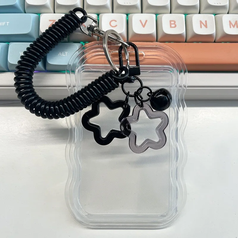 New Kpop Photocard Holder Photo Display Holder With Star Keychain Idol Picture Protector Sleeves Credit ID Cards Protective Case